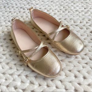 Zara Kids gold ballet flats size EU 35/US 3